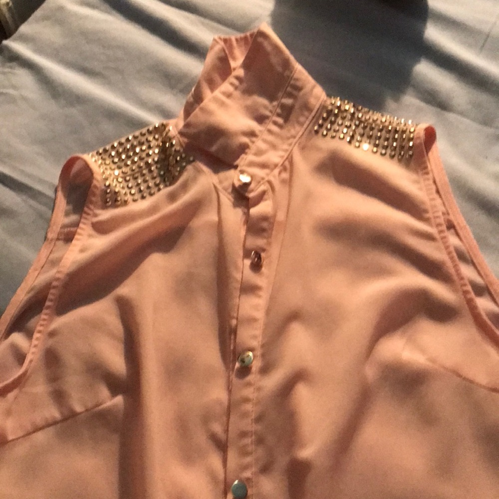 Transparent shirt. Pink and Beige